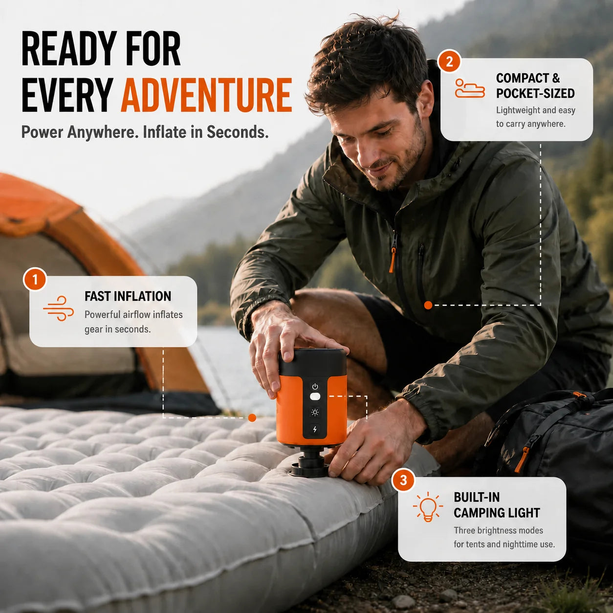 Oranwin Ultra Fast Rechargeable Electric Air Pump