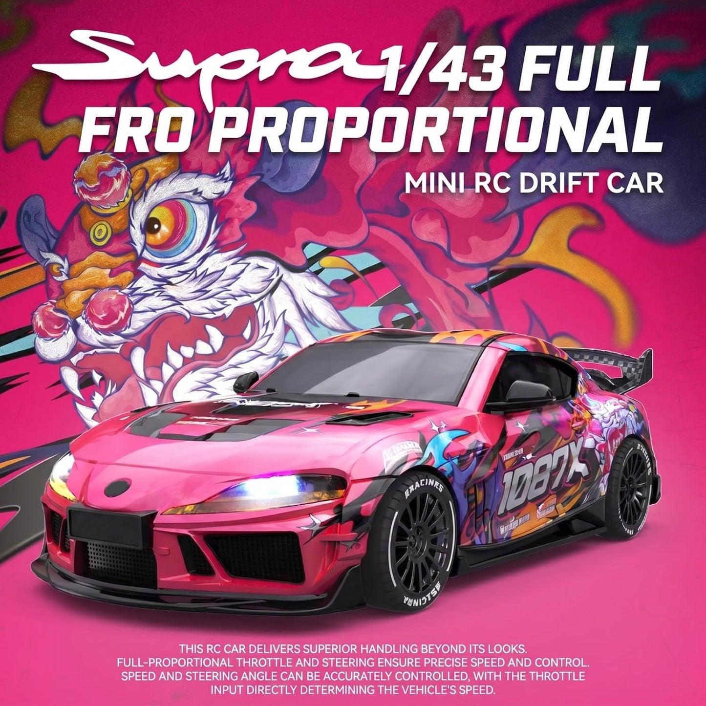 Oranwin 1:43 RC Drift Car – Lion Dance Painting