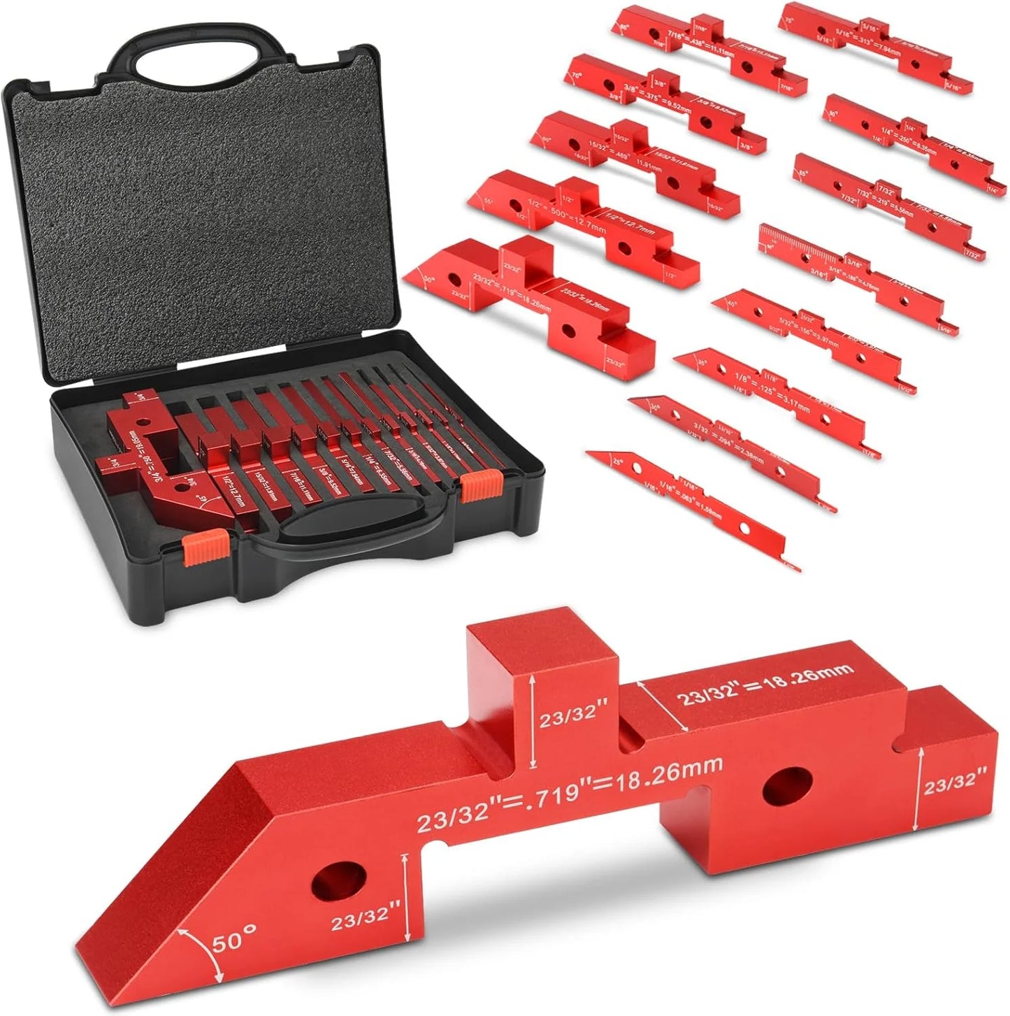 Oranwin 14-Piece Precision Aluminum Setup Blocks for Woodworking