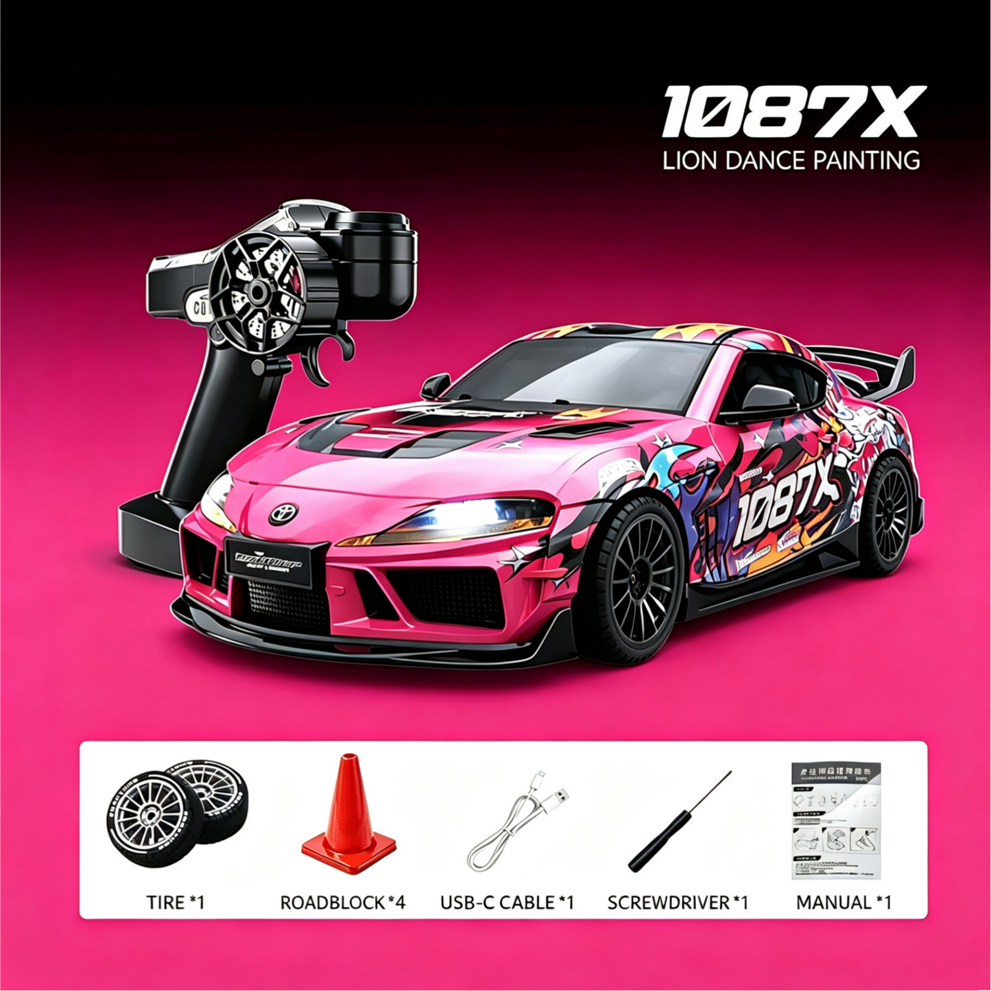 Oranwin 1:43 RC Drift Car – Lion Dance Painting