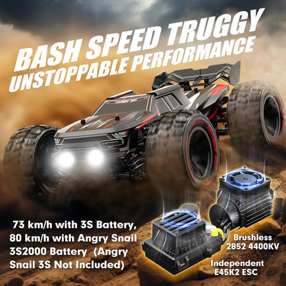 Oranwin HYPER GO H14BM V3 1/14 Brushless RC Cars for Adults Fast 50 mph | RC Truck, 3S Power, Fast Extreme, Waterproof, 2 batteries, for Snow or Sand
