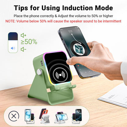 Oranwin 5-in-1 Induction Bluetooth Speaker Phone Stand