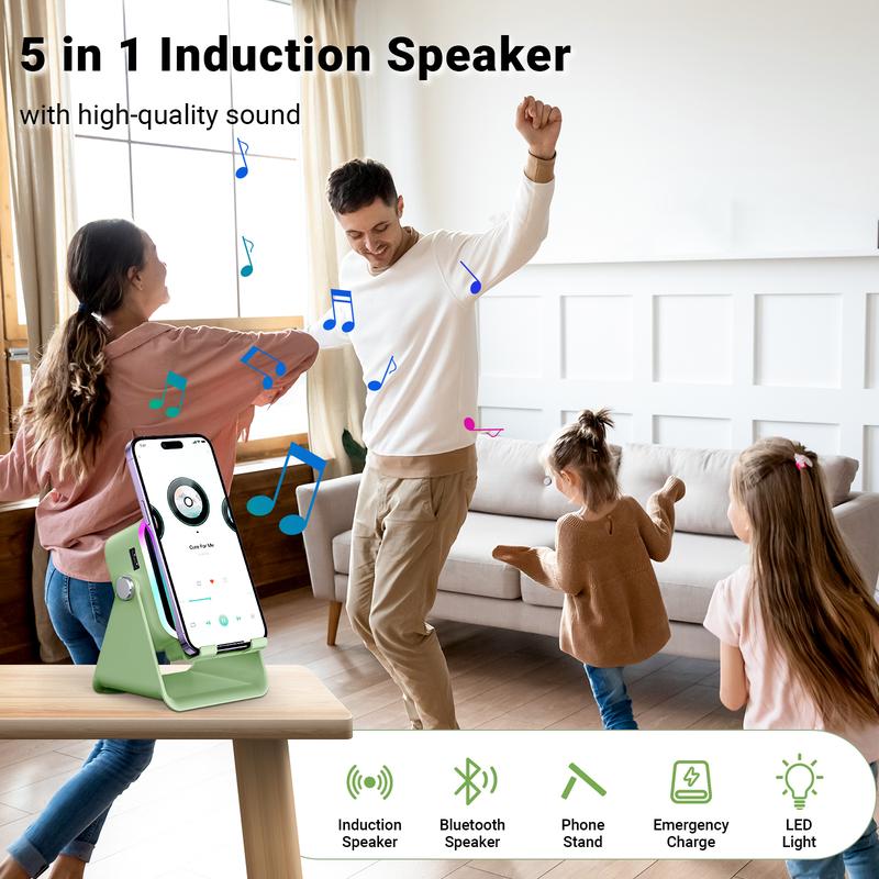 Oranwin 5-in-1 Induction Bluetooth Speaker Phone Stand