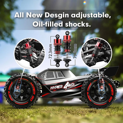 Oranwin HYPER GO H14BM V3 1/14 Brushless RC Cars for Adults Fast 50 mph | RC Truck, 3S Power, Fast Extreme, Waterproof, 2 batteries, for Snow or Sand