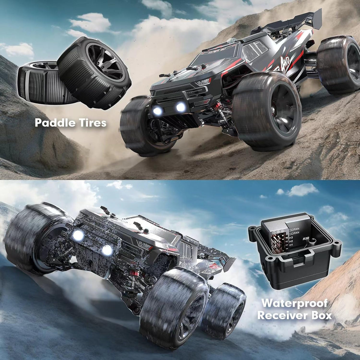 Oranwin HYPER GO H14BM V3 1/14 Brushless RC Cars for Adults Fast 50 mph | RC Truck, 3S Power, Fast Extreme, Waterproof, 2 batteries, for Snow or Sand