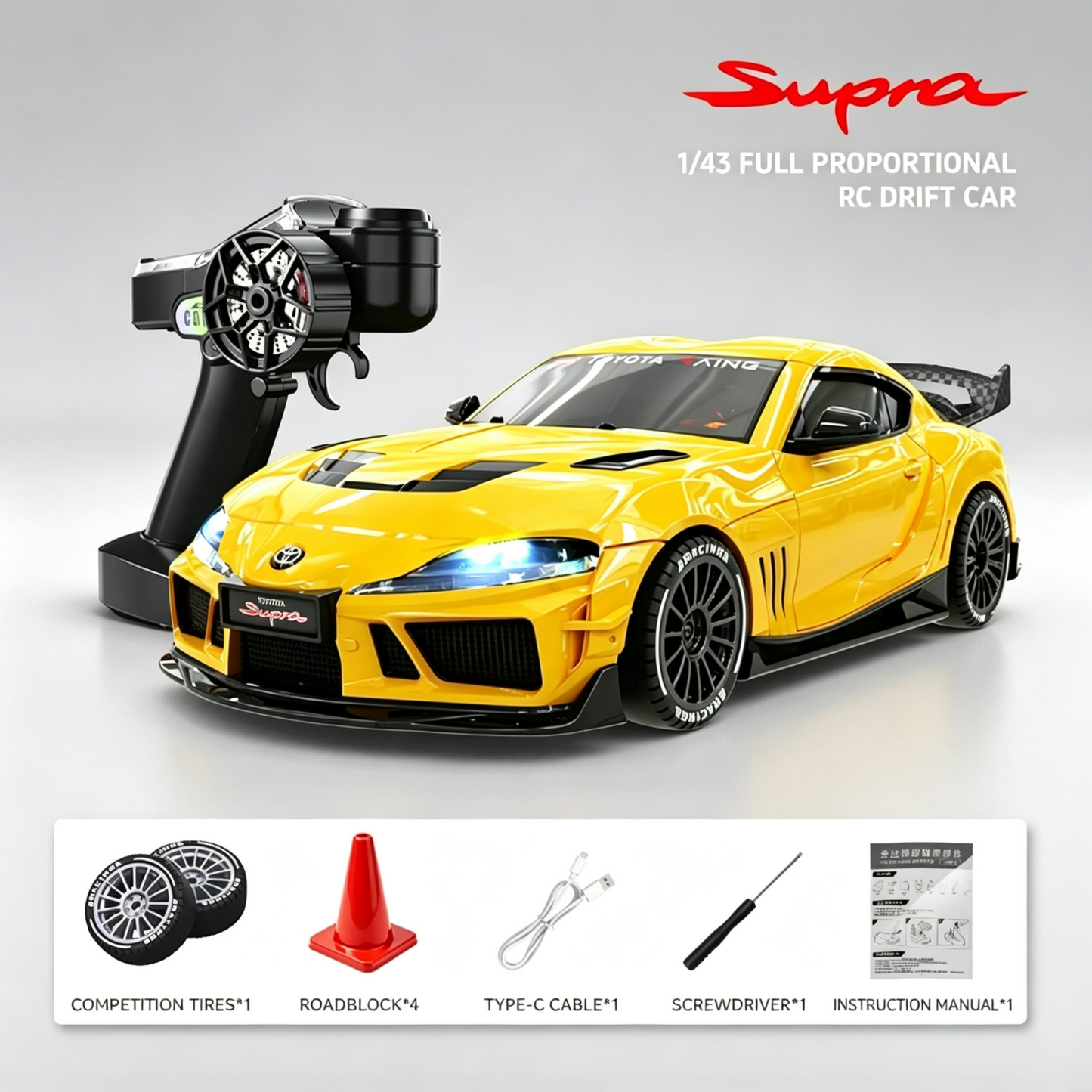 Oranwin 1:43 RC Drift Car – Licensed Toyota Supra