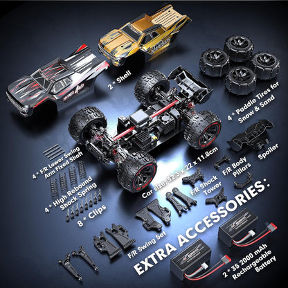Oranwin HYPER GO H14BM V3 1/14 Brushless RC Cars for Adults Fast 50 mph | RC Truck, 3S Power, Fast Extreme, Waterproof, 2 batteries, for Snow or Sand