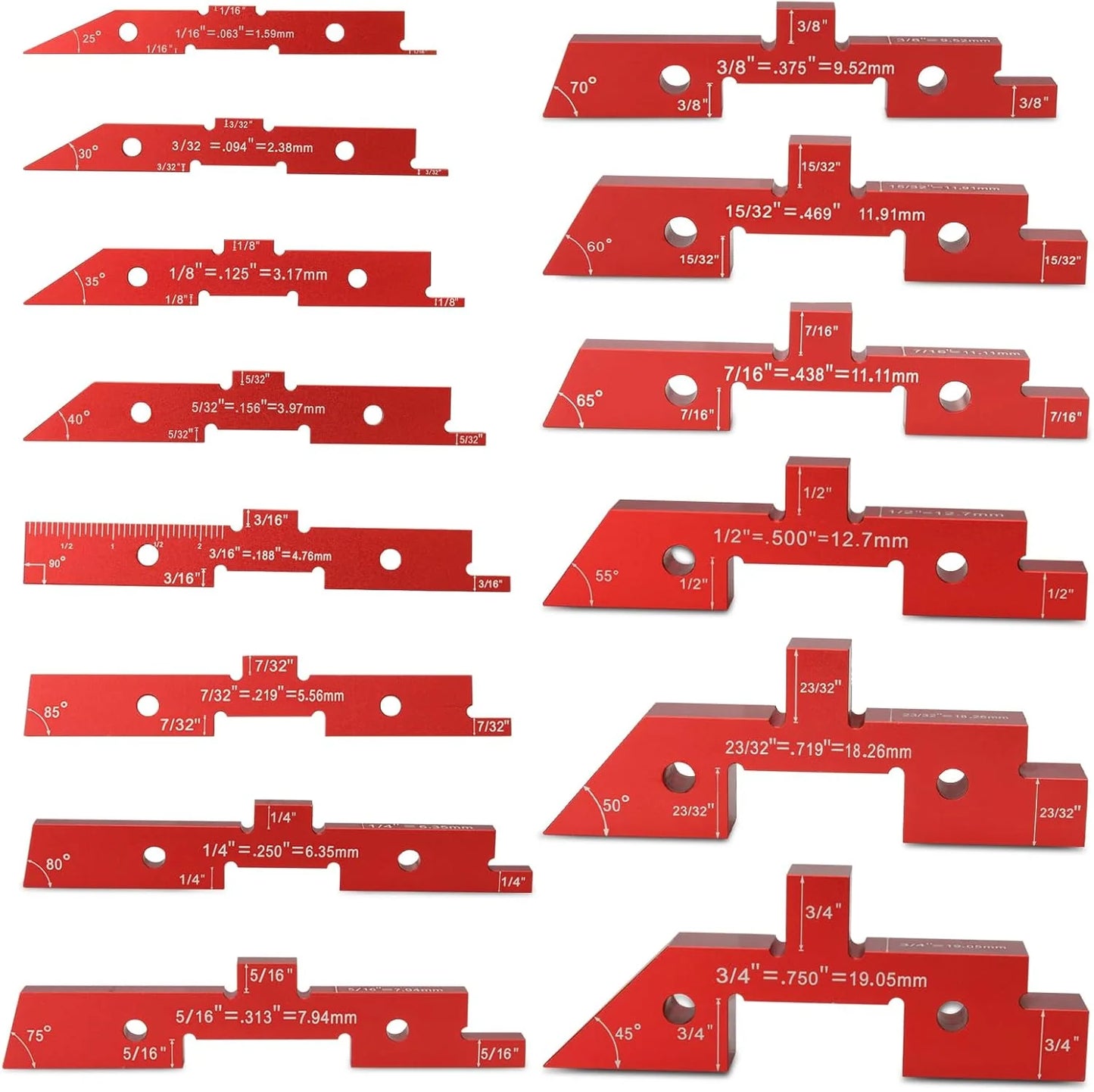 Oranwin 14-Piece Precision Aluminum Setup Blocks for Woodworking