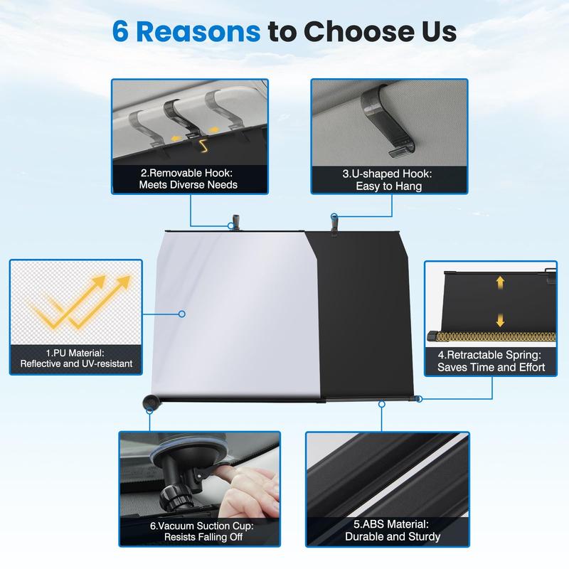 Oranwin Automatic Retractable Car Windshield Sunshade