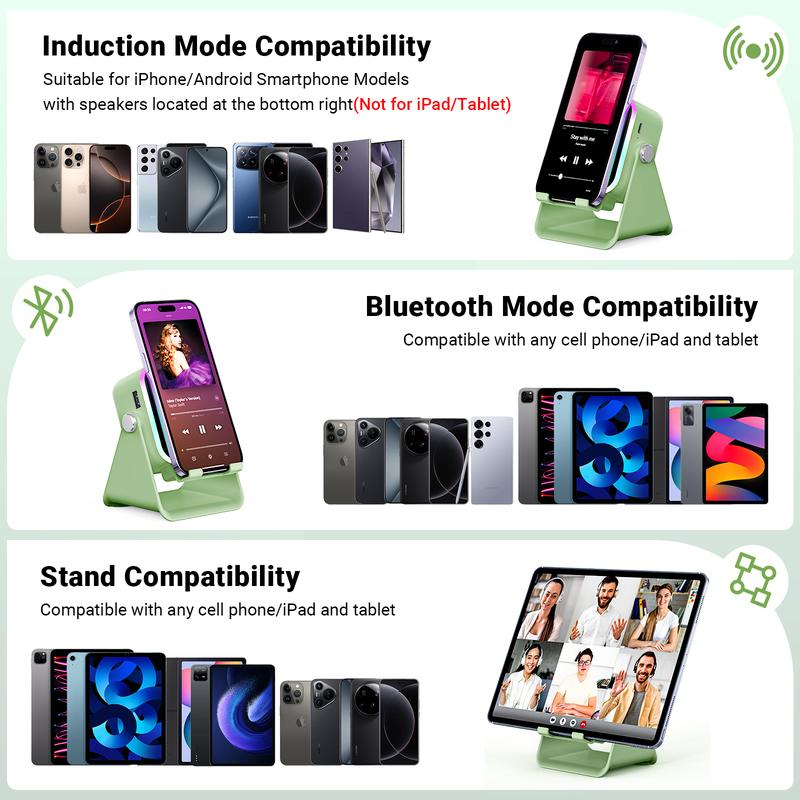 Oranwin 5-in-1 Induction Bluetooth Speaker Phone Stand
