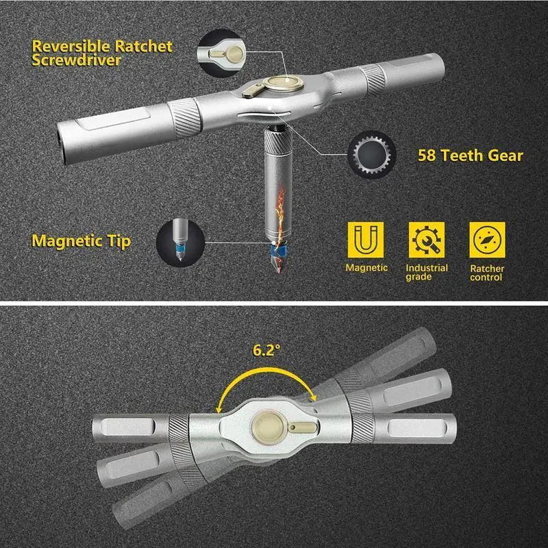 Oranwin 24-in-1 Magnetic Ratchet Screwdriver Set – Compact Multi-Tool Kit with Portable Case