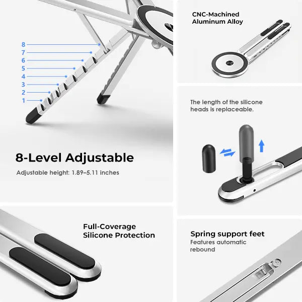 Oranwin 4-in-1 Foldable Laptop Stand with Phone Holder