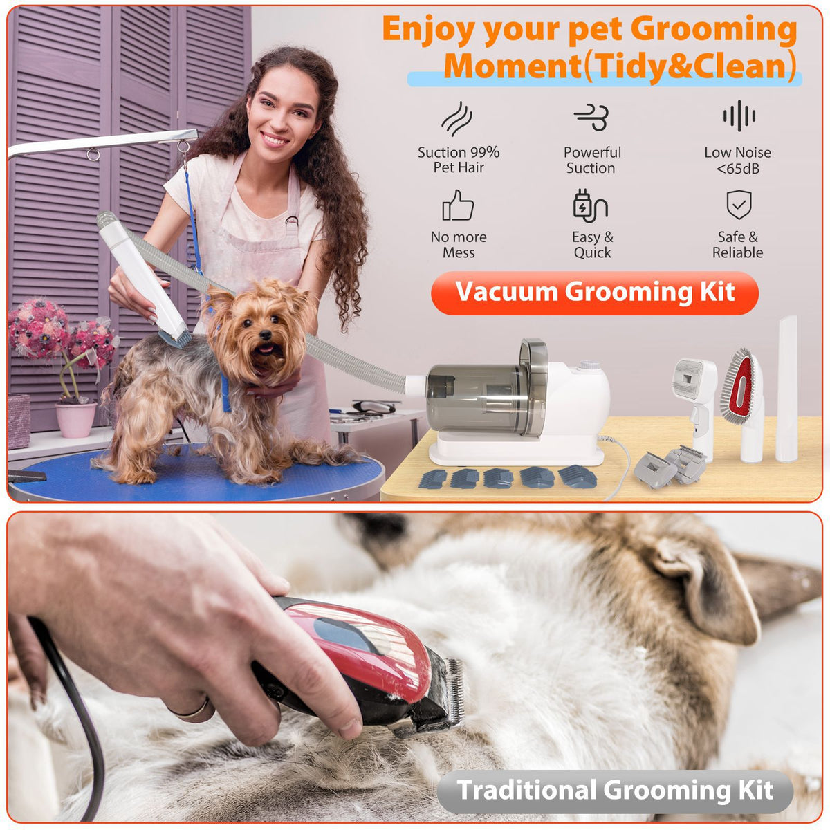 Oranwin Pet Grooming Vacuum Kit