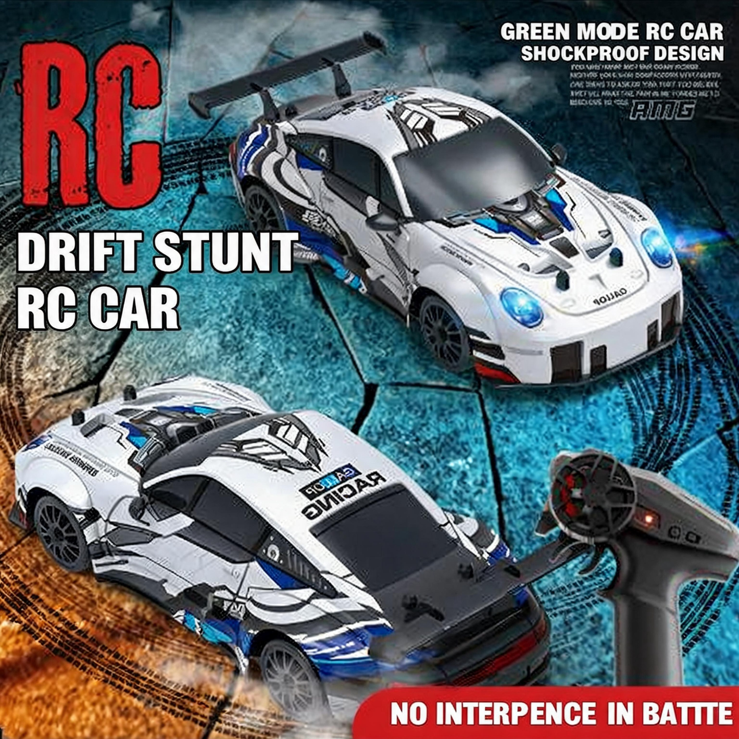 Oranwin 1:24 911 Style RC Drift Stunt Car with Remote Control