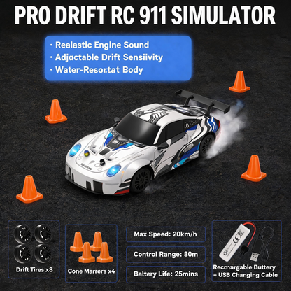 Oranwin 1:24 911 Style RC Drift Stunt Car with Remote Control