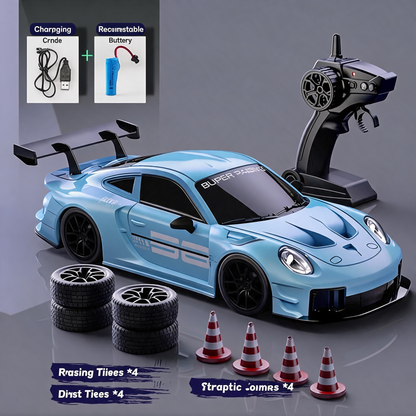 Oranwin 1:20 911 Style 4WD RC Drift Car with LED Lights & Interchangeable Tires