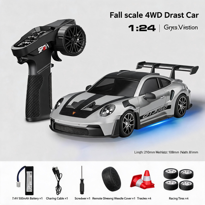 Oranwin 1:24 4WD Gyro RC Drift Car – GT3 RS Style