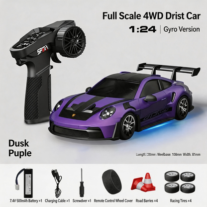 Oranwin 1:24 4WD Gyro RC Drift Car – GT3 RS Style