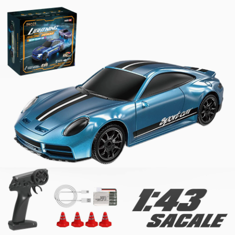 Oranwin ENOZE 8502 1:43 RC drift car in blue with remote control and accessories